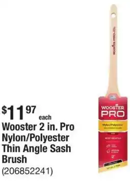 The Home Depot Wooster 2 in. Pro Nylon/Polyester Thin Angle Sash Brush offer