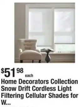 The Home Depot Home Decorators Collection Snow Drift Cordless Light Filtering Cellular Shades offer