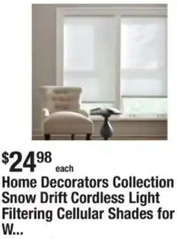 The Home Depot Home Decorators Collection Snow Drift Cordless Light Filtering Cellular Shades offer