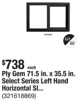 The Home Depot Ply Gem 71.5 in. x 35.5 in. Select Series Left Hand Horizontal offer