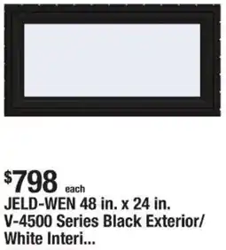 The Home Depot JELD-WEN 48 in. x 24 in. V-4500 Series Black Exterior/ White Interior offer