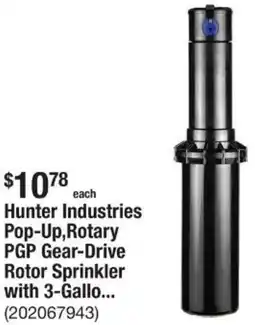The Home Depot Hunter Industries Pop-Up,Rotary PGP Gear-Drive Rotor Sprinkler with 3-Gallo offer