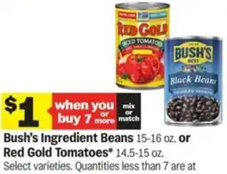 Meijer Bush's Ingredient Beans 15-16 oz. or Red Gold Tomatoes offer