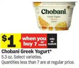 Meijer Chobani Greek Yogurt offer