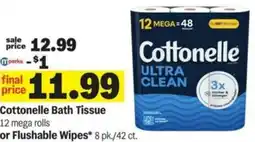 Meijer Cottonelle Bath Tissue or Flushable Wipes offer