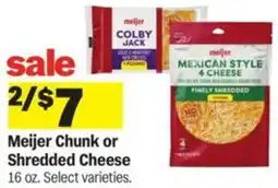 Meijer Meijer Chunk or Shredded Cheese offer