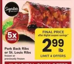 Safeway Pork Back Ribs or St Louis Ribs offer