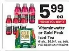Safeway Vitaminwater or Gold Peak Iced Tea offer