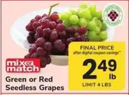 Safeway Green or Red Seedless Grapes offer