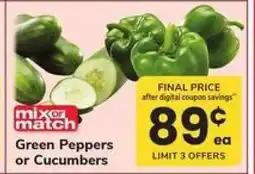 Safeway Green peppers or cucumbers offer