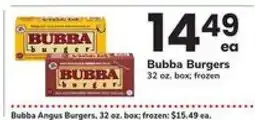 Safeway Bubba Burgers offer