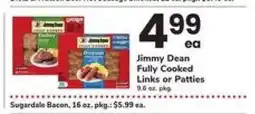 Safeway Jimmy Dean Fully Cooked Links or Patties offer