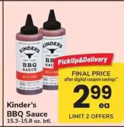 Safeway Kinder's BBQ Sauce offer