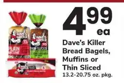 Safeway Dave's Killer Bread Bagels, Muffins or Thin Sliced offer