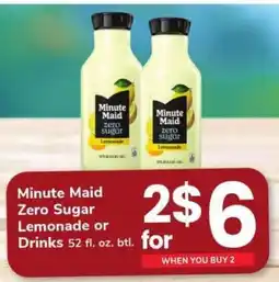 Safeway Minute Maid Zero Sugar Lemonade or Drinks offer