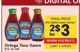 Safeway Ortega Taco Sauce offer