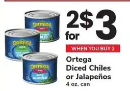 Safeway Ortega Diced Chiles or Jalapeños offer