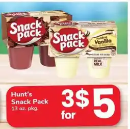 Safeway Hunt's Snack Pack offer