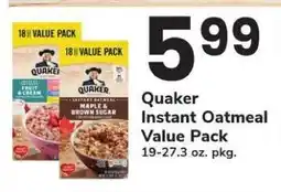 Safeway Quaker Instant Oatmeal Value Pack offer