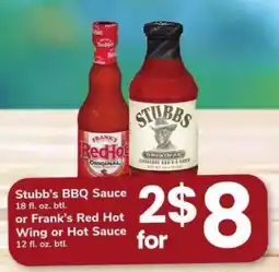 Safeway Stubb's BBQ Sauce or Frank's Red Hot Wing or Hot Sauce offer