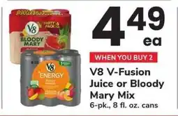Safeway V8 V-Fusion Juice or Bloody Mary Mix offer