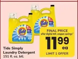 Safeway Tide Simply Laundry Detergent offer