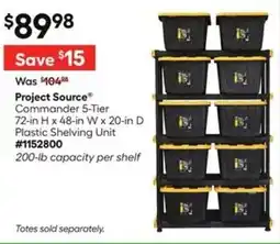 Lowe's Project Source Commander 5-Tier plastic shelving unit offer