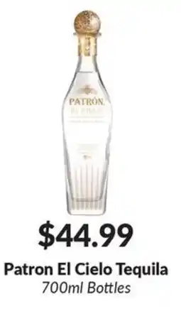 Woodman's Patron El Cielo Tequila offer