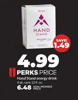 Hy-Vee Hand Stand energy drink offer
