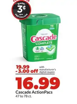 Hy-Vee Cascade ActionPacs offer