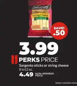 Hy-Vee Sargento sticks or string cheese offer