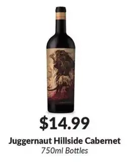 Woodman's Juggernaut Hillside Cabernet offer