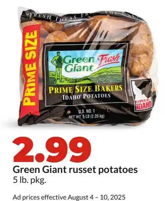 Hy-Vee Green Giant russet potatoes offer