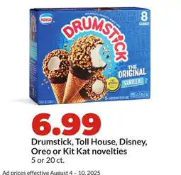 Hy-Vee Drumstick, Toll House, Disney, Oreo or Kit Kat novelties offer