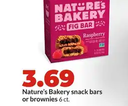 Hy-Vee Nature's Bakery snack bars or brownies offer