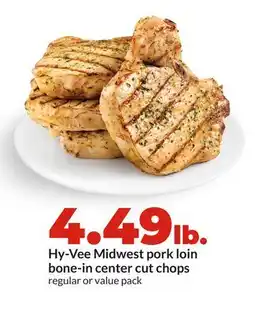 Hy-Vee Hy-Vee Midwest pork loin bone-in center cut chops offer