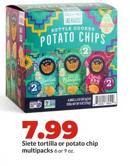 Hy-Vee Siete tortilla or potato chip multipacks offer