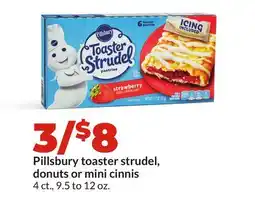 Hy-Vee Pillsbury toaster strudel, donuts or mini cinnis offer