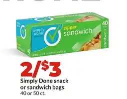 Hy-Vee Simply Done snack or sandwich bags offer