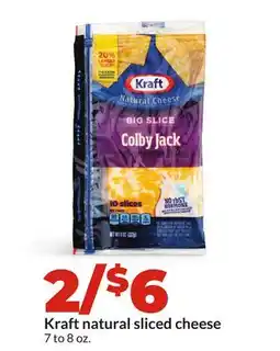 Hy-Vee Kraft natural sliced cheese offer