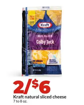 Hy-Vee Kraft natural sliced cheese offer