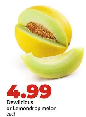 Hy-Vee Dewlicious or Lemondrop melon offer