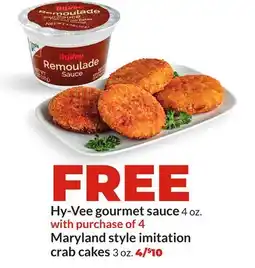 Hy-Vee Maryland style imitation crab cakes offer