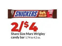 Hy-Vee Size Mars Wrigley candy bar offer