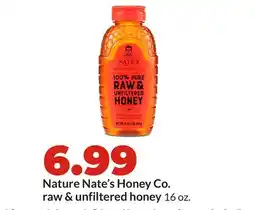 Hy-Vee Nature Nate's Honey Co. raw & unfiltered honey offer