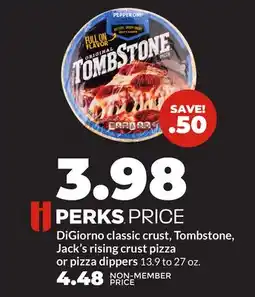 Hy-Vee DiGiorno classic crust, Tombstone, Jack's rising crust pizza or pizza dippers offer