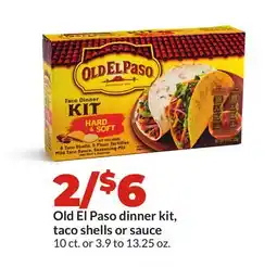 Hy-Vee Old El Paso dinner kit, taco shells or sauce offer