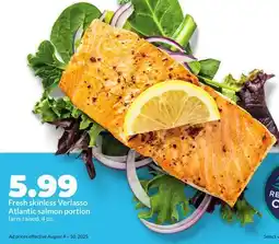 Hy-Vee Fresh skinless Verlasso Atlantic salmon portion offer