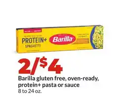 Hy-Vee Barilla gluten free, oven-ready, protein+ pasta or sauce offer
