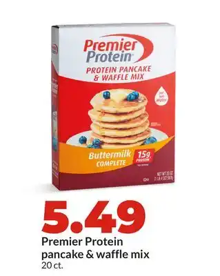 Hy-Vee Premier Protein pancake & waffle mix offer